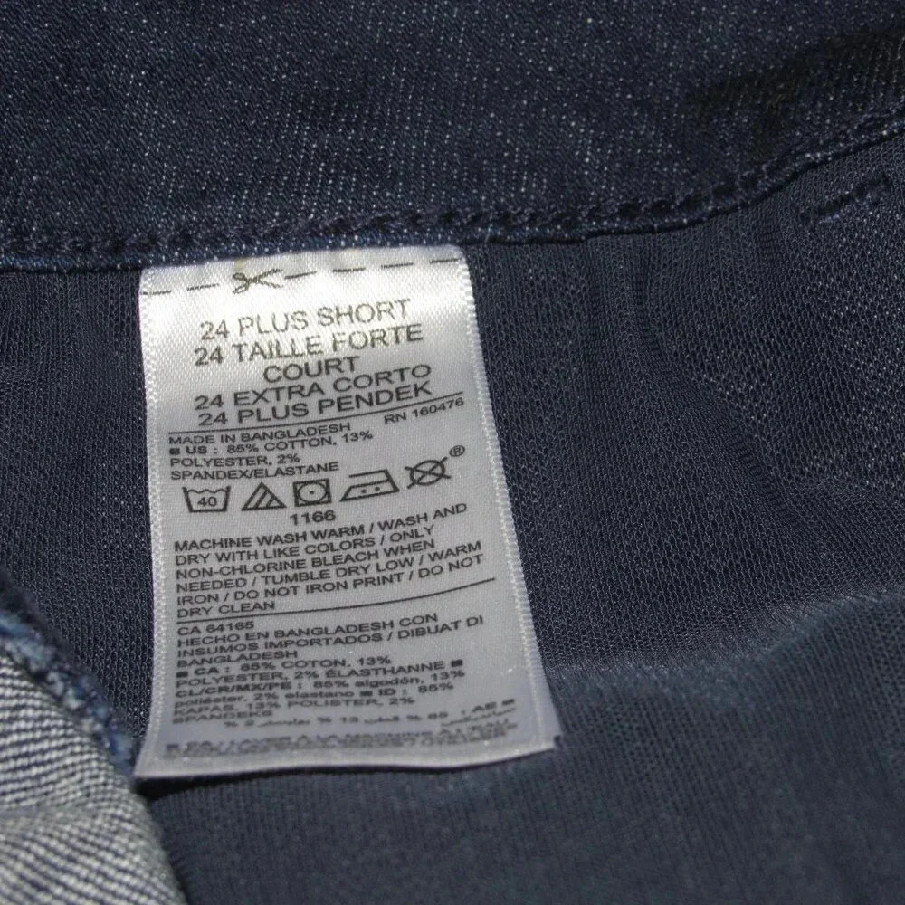 OLD NAVY Flare High Rise Dark Wash Jeans Size 24 Plus Short - Picture 7 of 7